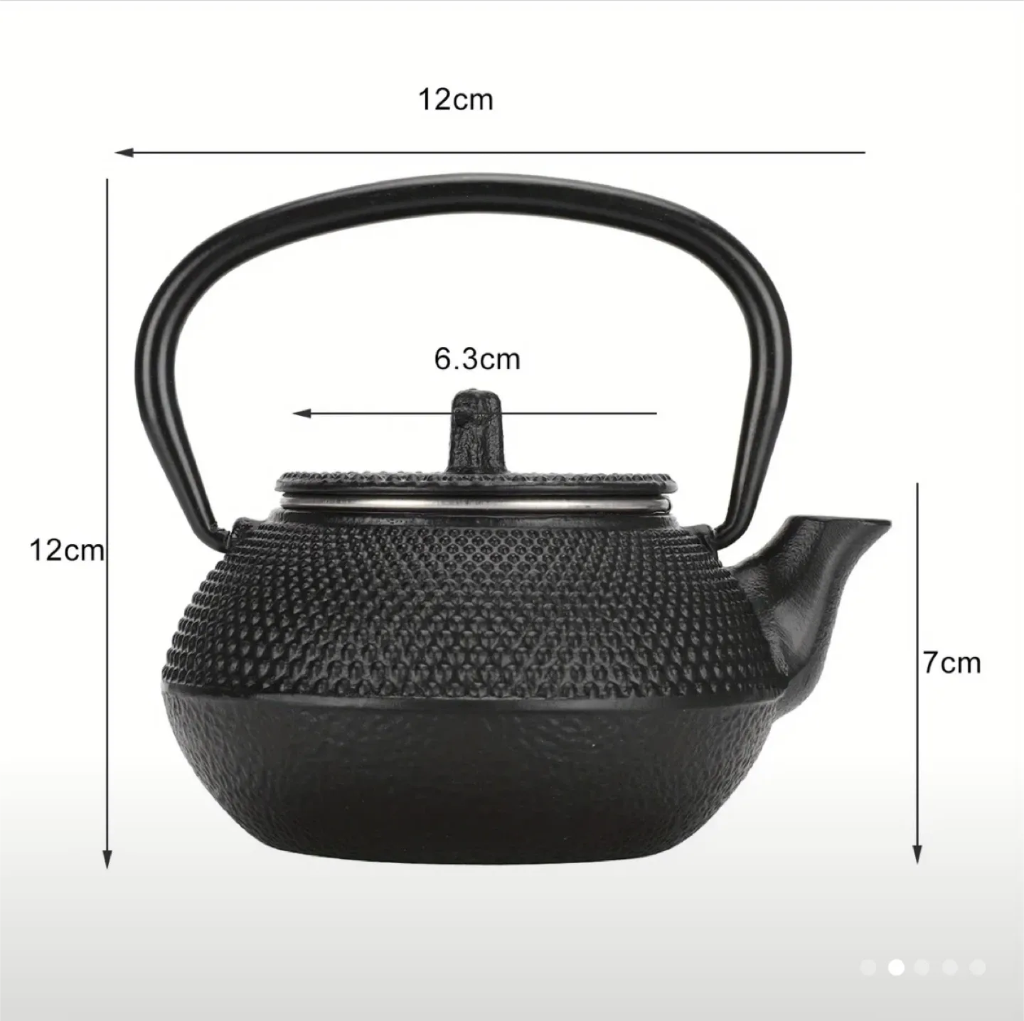 Small Cast Iron Teapot with Infuser - Black image indicator(3)