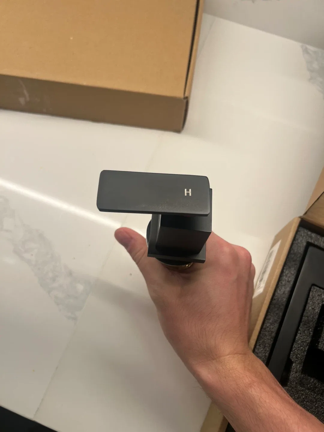 Modern Matte Black Bathroom Faucet - New in Box image indicator(3)