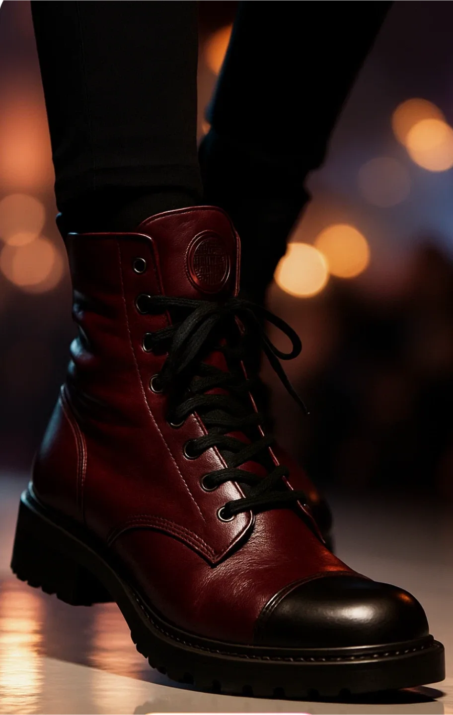 Palladium Boots, Burgundy Leather thumbnail