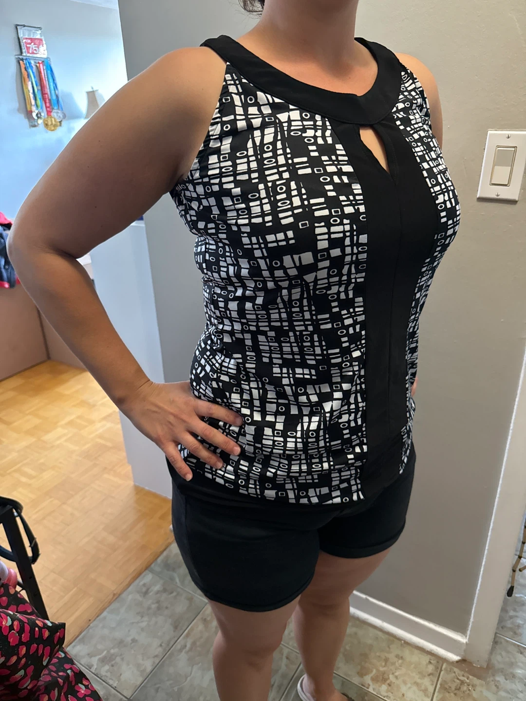 Black & White Patterned Tank Top