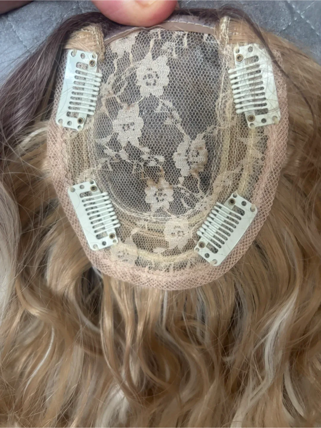 Brand new Blonde Highlighted Curly Hair Topper image indicator(3)