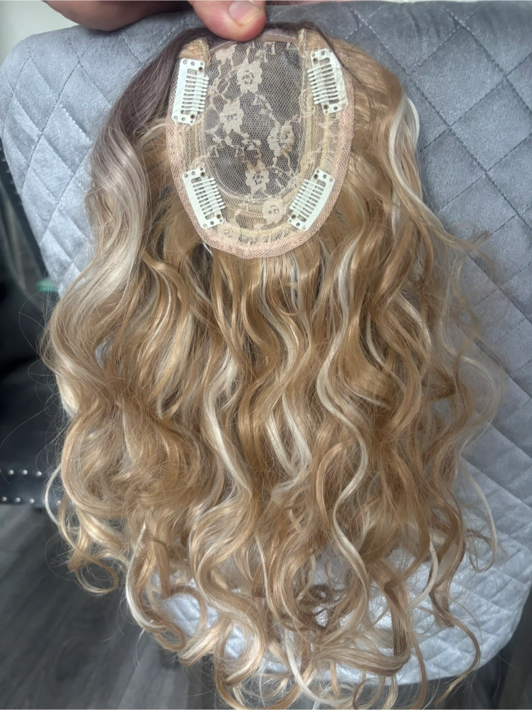 Brand new Blonde Highlighted Curly Hair Topper