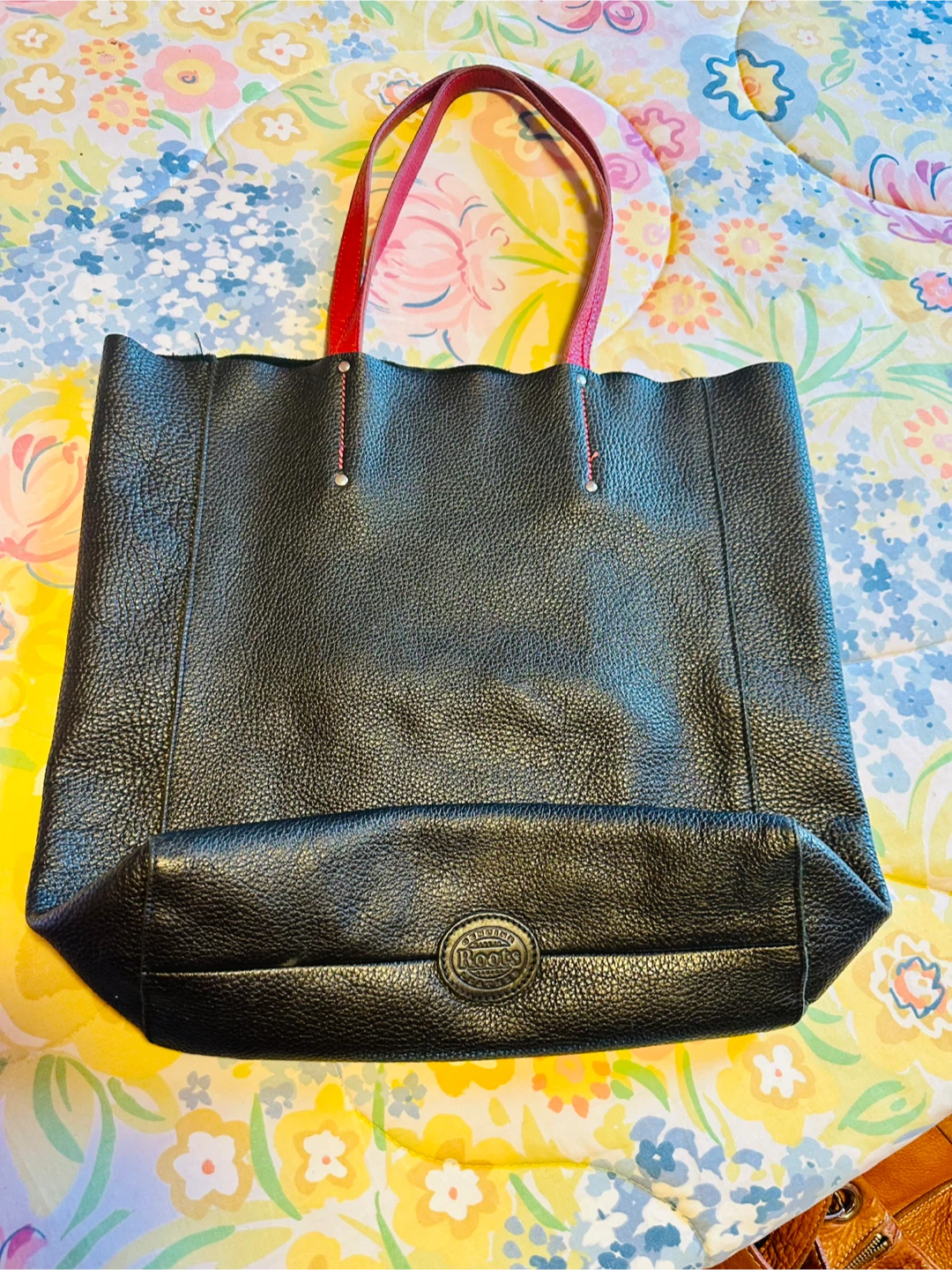 Roots Black Leather Tote Bag - photo 2