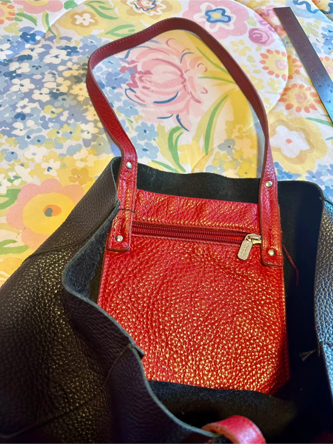 Roots Black Leather Tote Bag - photo 3