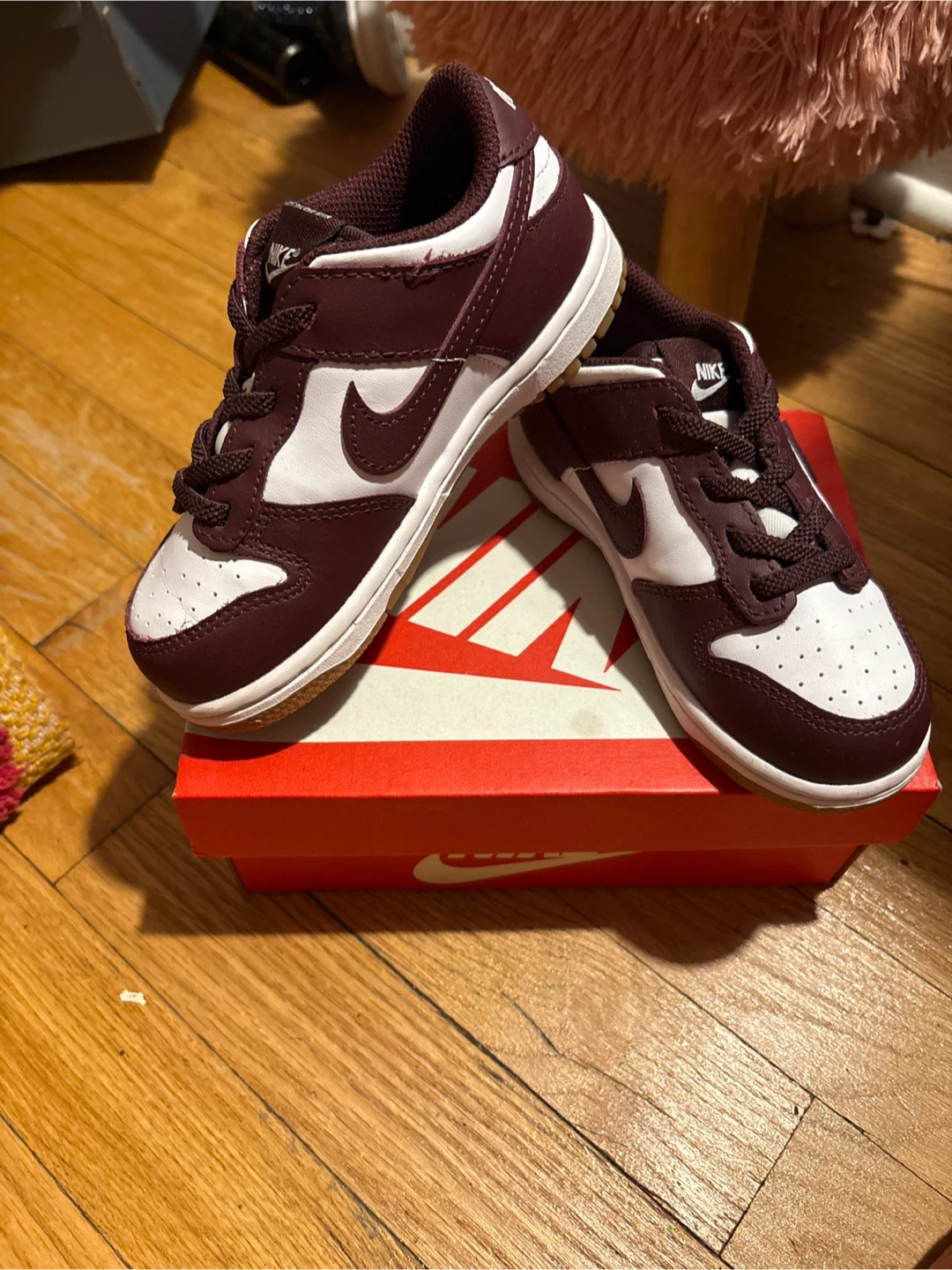 Nike Dunk Low Toddler Shoes - Brown/White