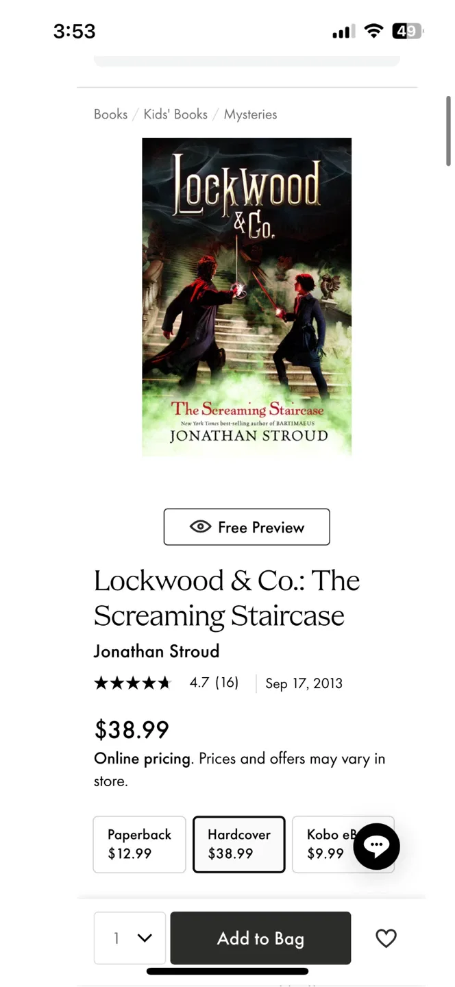 Lockwood & Co.: The Screaming Staircase by Jonathan Stroud image indicator(4)