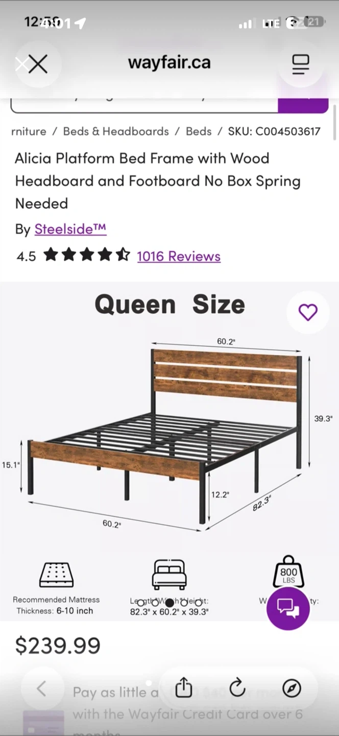 Wayfair Queen Platform Bed Frame