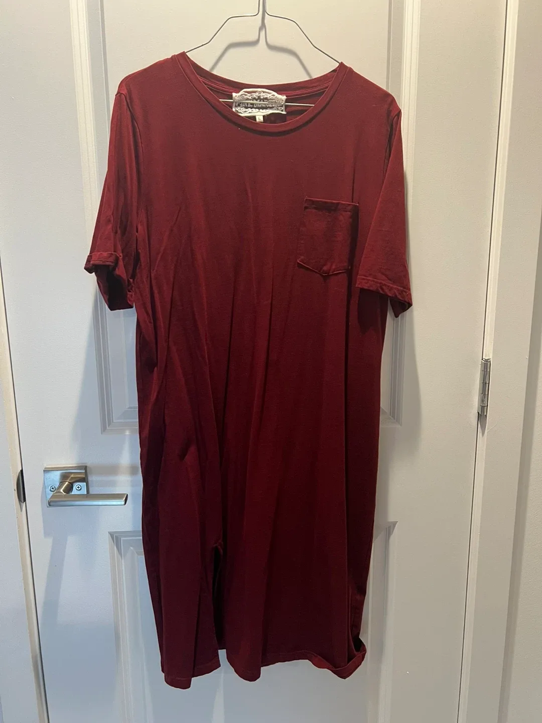 Paul Martin Burgundy T-Shirt Dress - Size L thumbnail