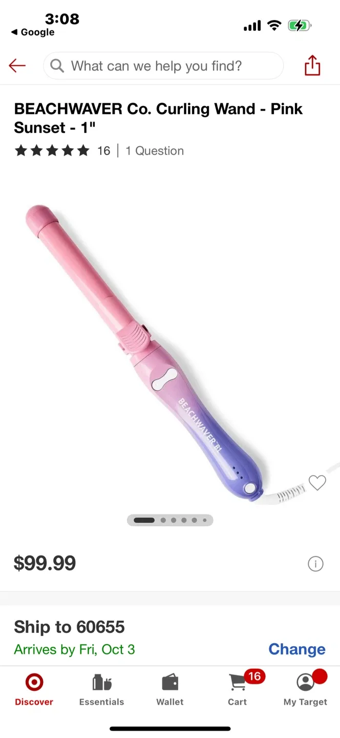 Beachwaver Co. Curling Wand - Pink Sunset - 1" thumbnail