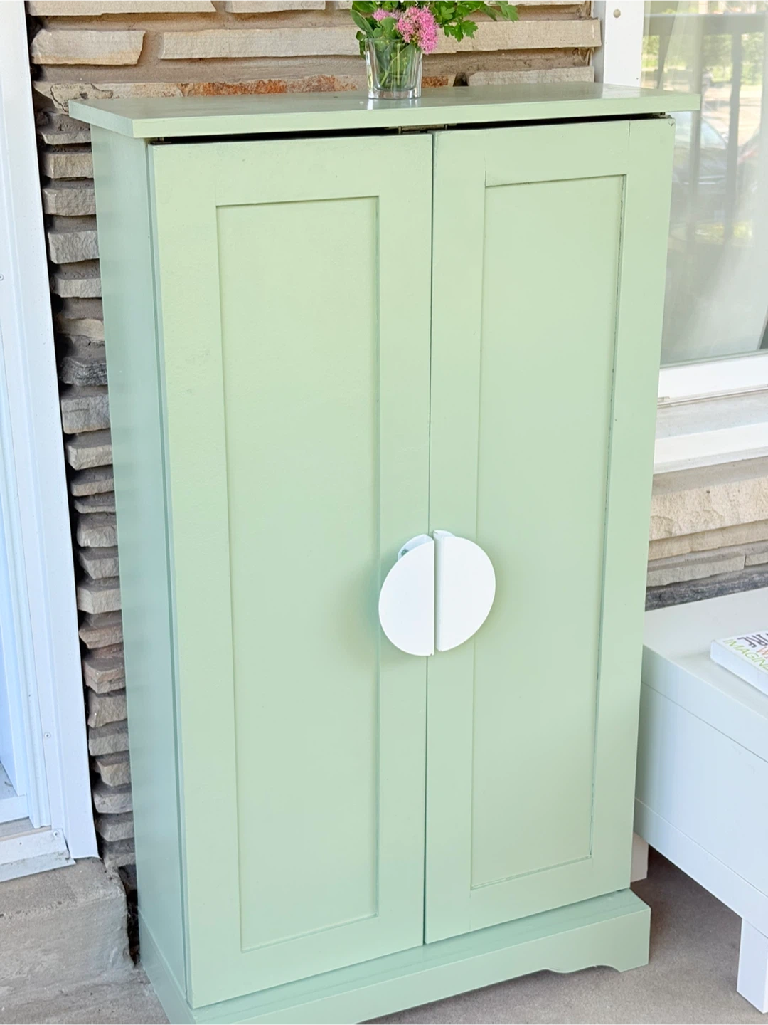 Mint Green Cabinet with Shelves shoes rack