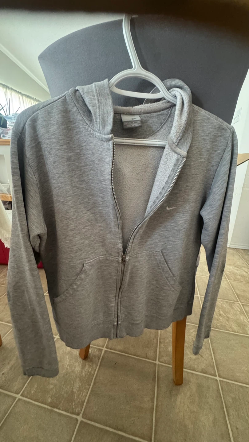 Nike Grey Zip-Up Hoodie - Size M (8-10) - photo 4