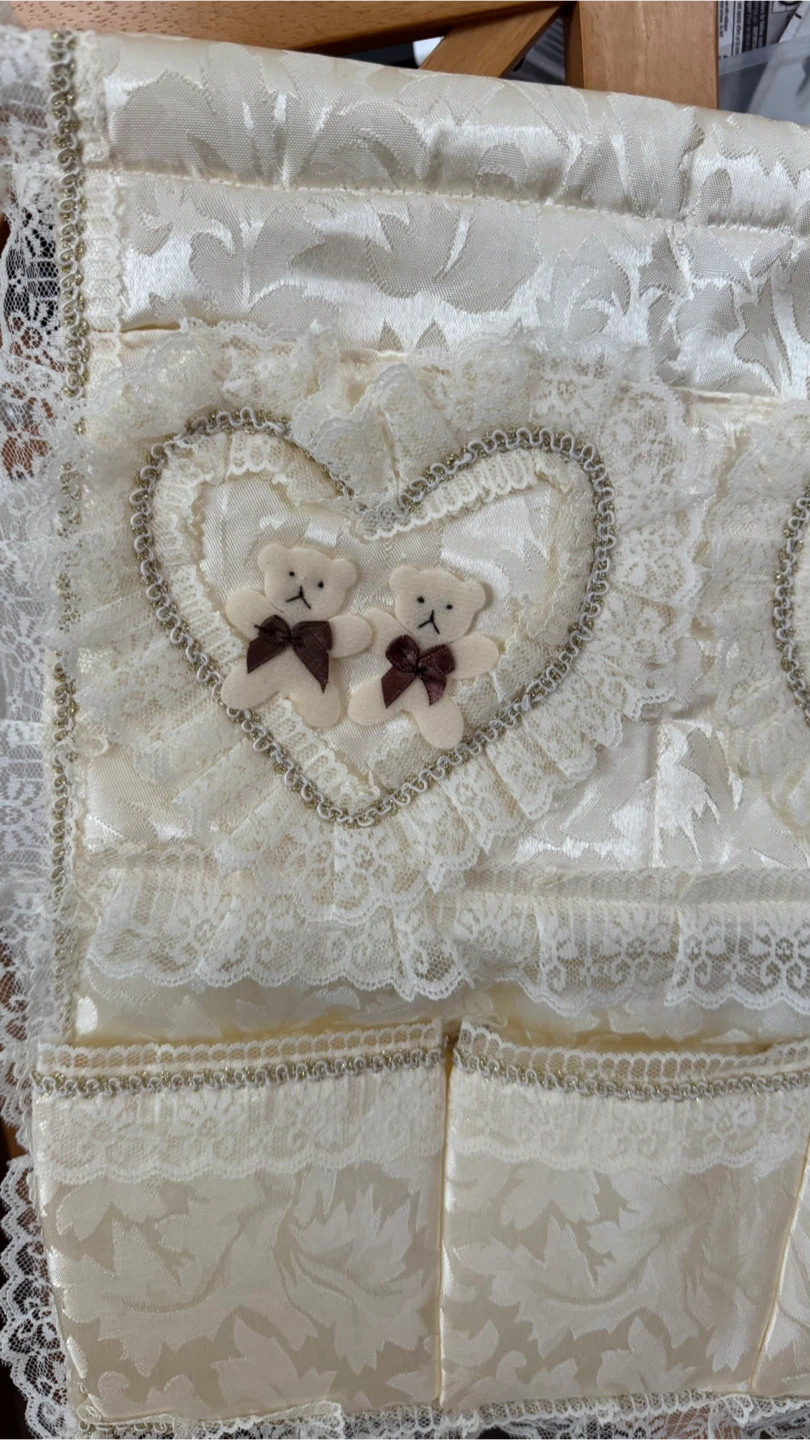 Cream Wall Organizer with Teddy Bear Design - photo 2