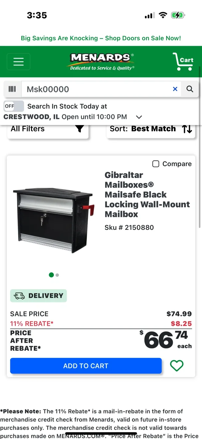 Gibraltar Mailboxes Plastic & Metal Wall Mount Mailbox thumbnail