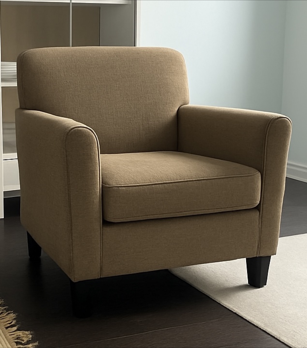 Beige Armchair and foot rest (2pices)