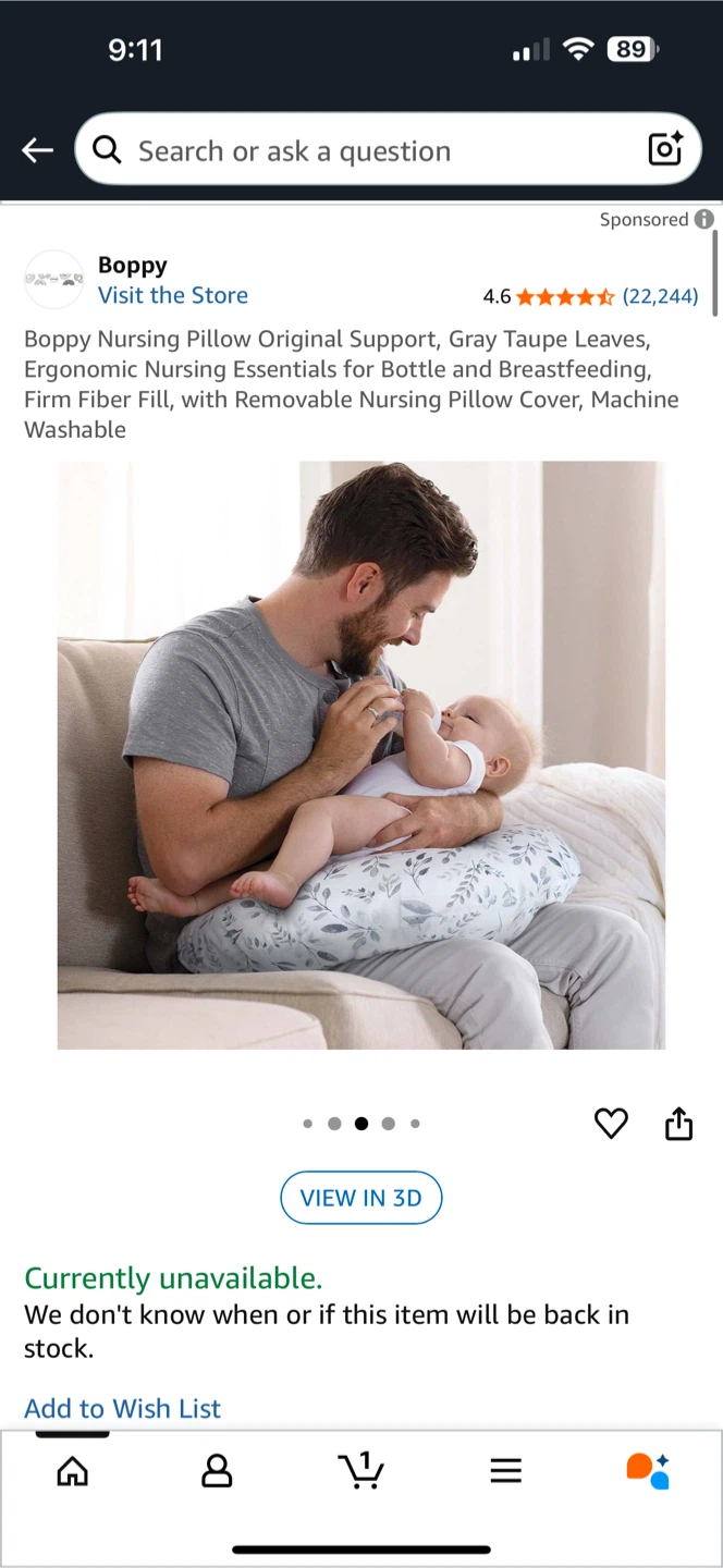 Boppy Nursing Pillow - Gray Taupe Leaves - photo 3
