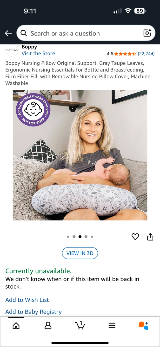 Boppy Nursing Pillow - Gray Taupe Leaves - photo 4