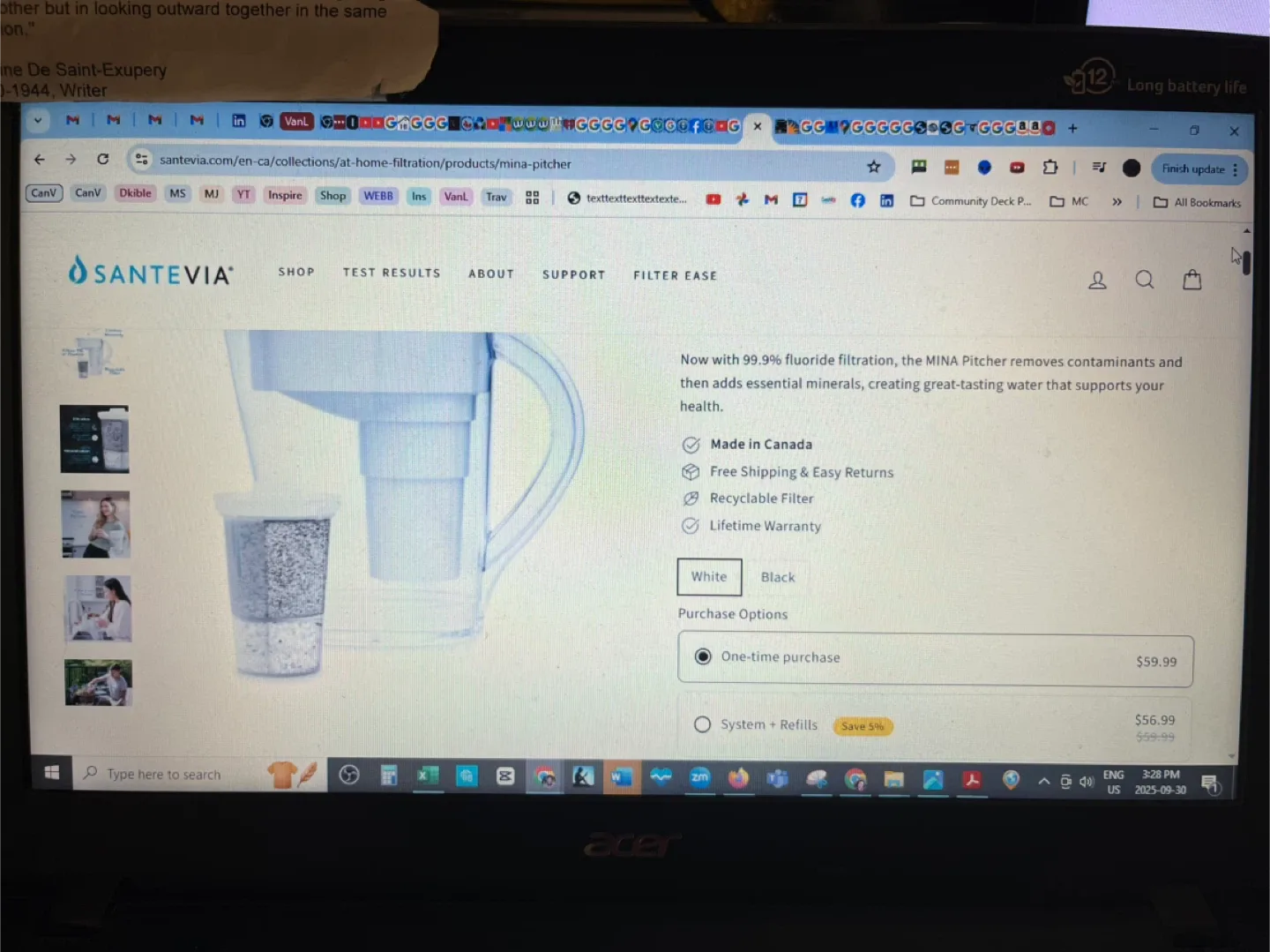 Santevia Water Filter Pitcher - Green image indicator(9)