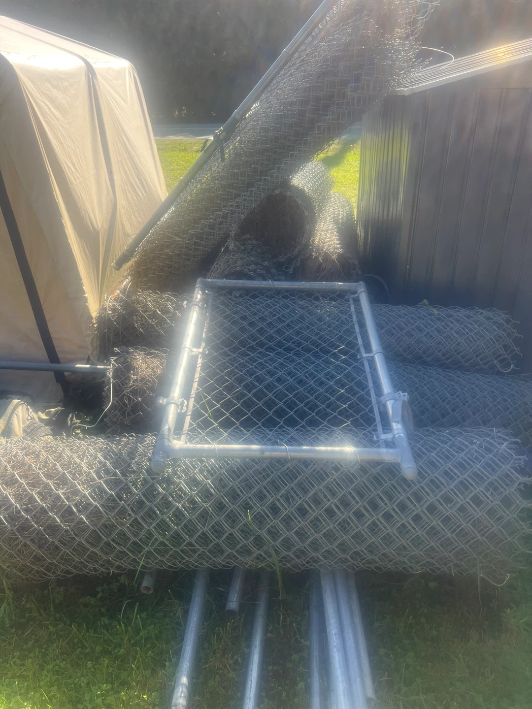 600-800ft of 6ft high Chain Link Fence and Gate, poles, caps - photo 2