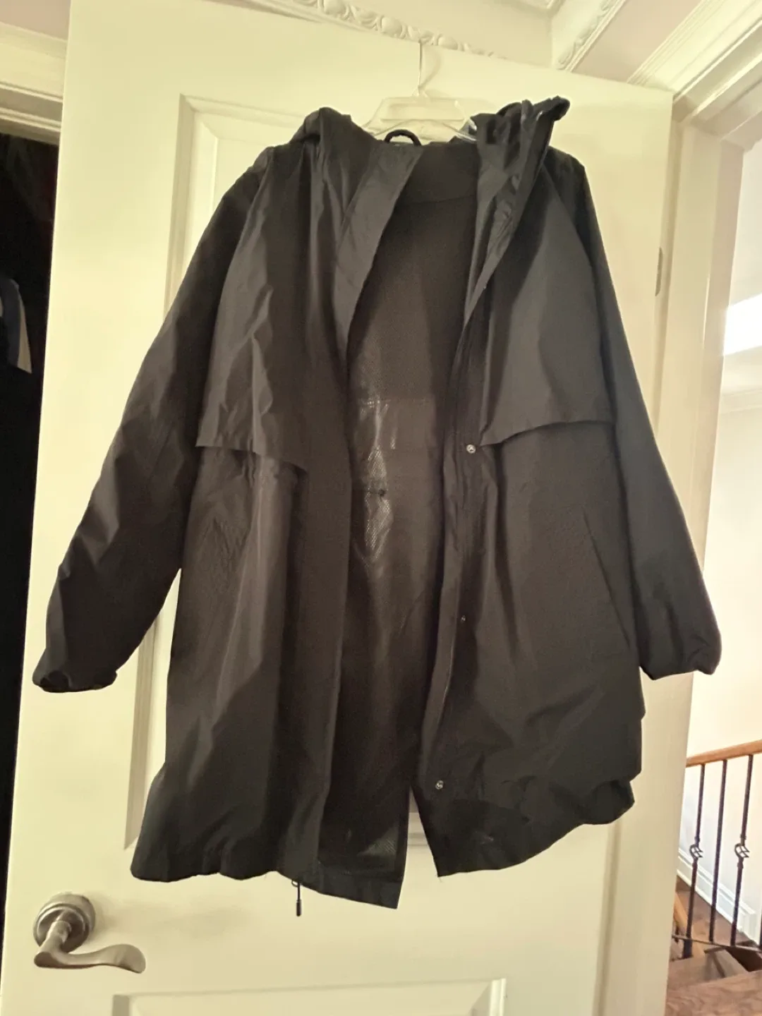 Black Hooded Rain Jacket - women’s small image indicator(2)
