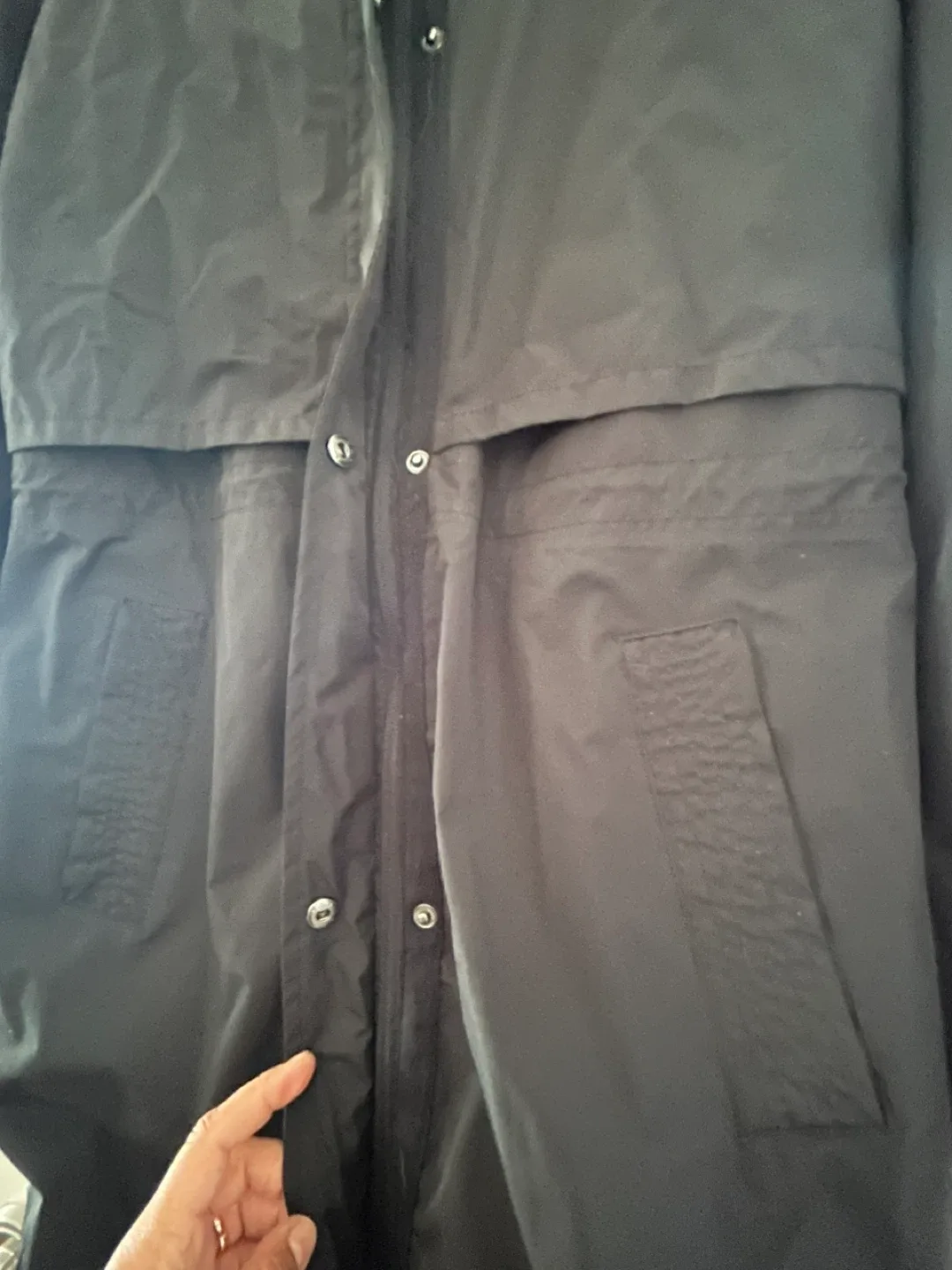 Black Hooded Rain Jacket - women’s small image indicator(3)