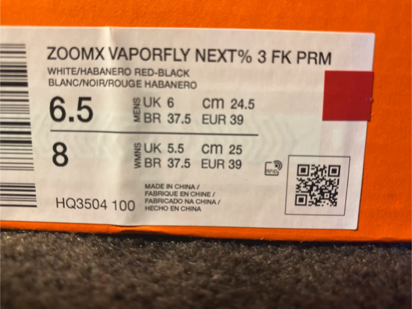 *Like NEW* Nike Vaporfly 3 White/Red Flames image indicator(4)