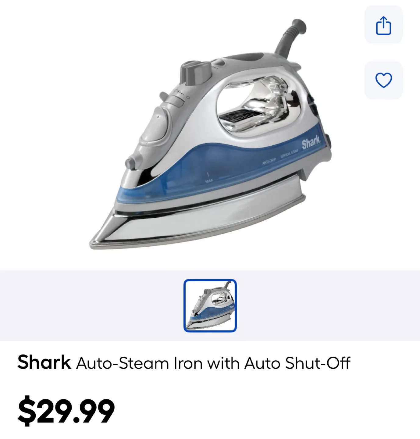 Shark Auto-Steam Iron with Auto Shut-Off thumbnail