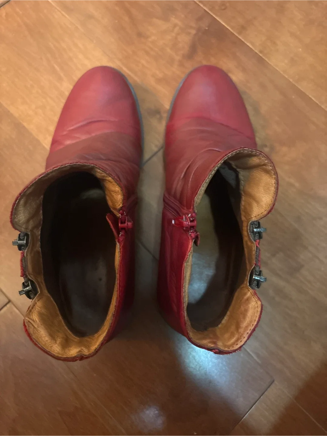 Red Leather Ankle Boots - Size 39 image indicator(4)