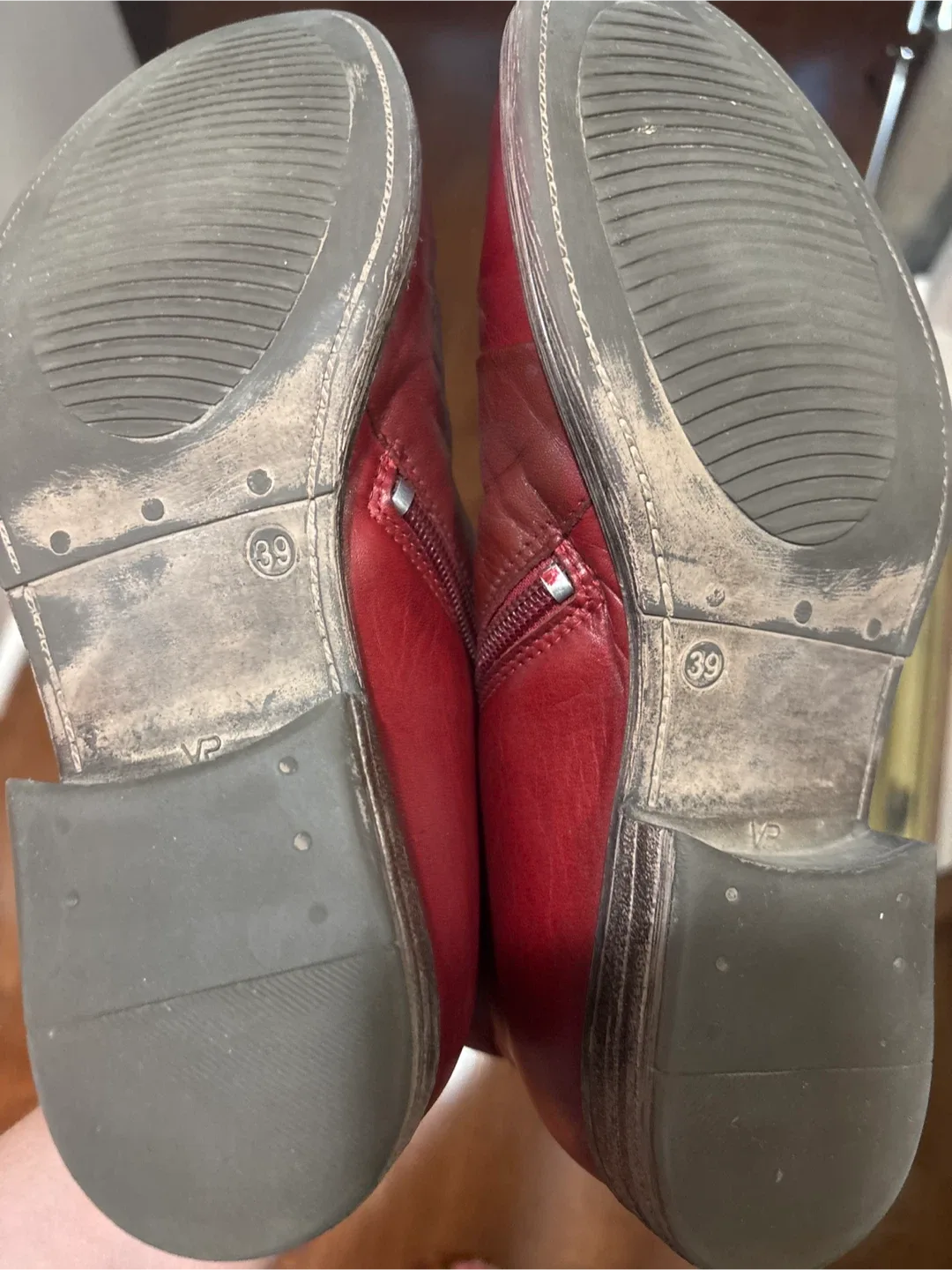 Red Leather Ankle Boots - Size 39 image indicator(5)