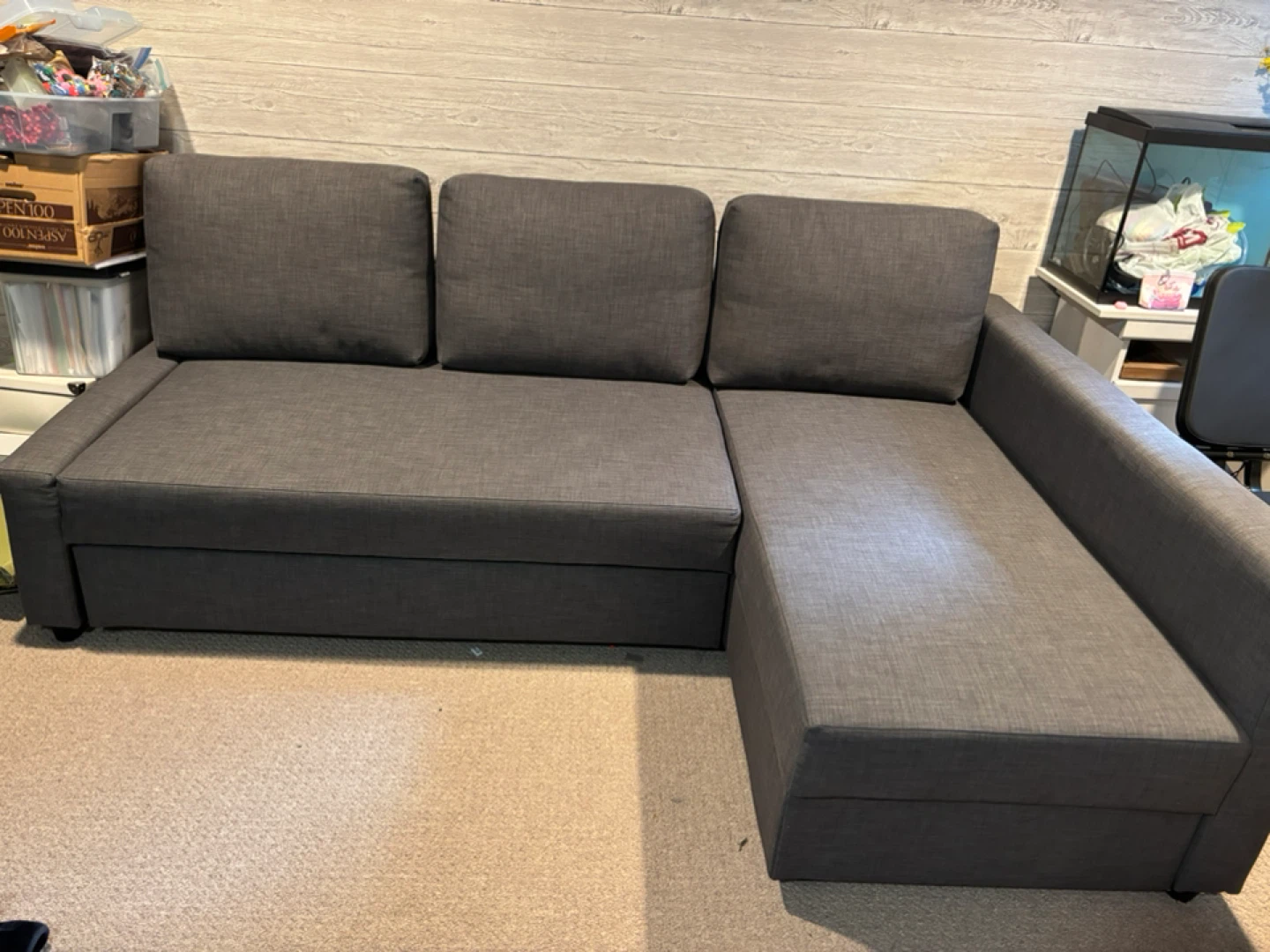 IKEA Friheten Grey Sectional Sofa with Pull-Out Bed - photo 2