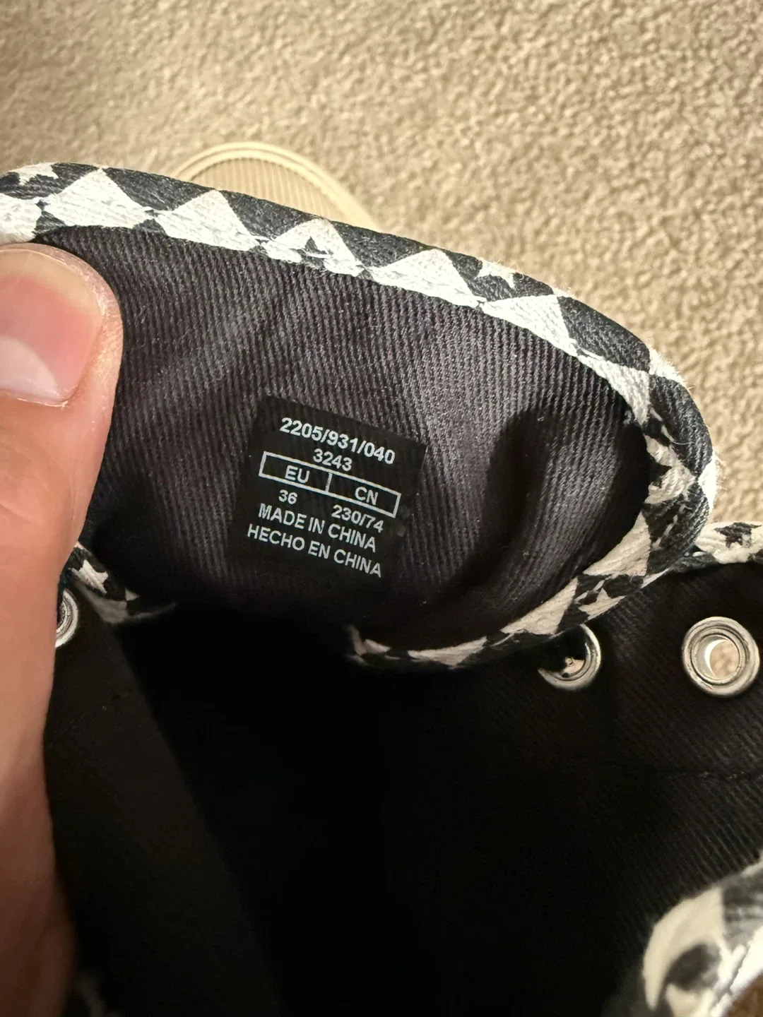 Zara Checkerboard High Top Sneakers - Size 6 image indicator(2)