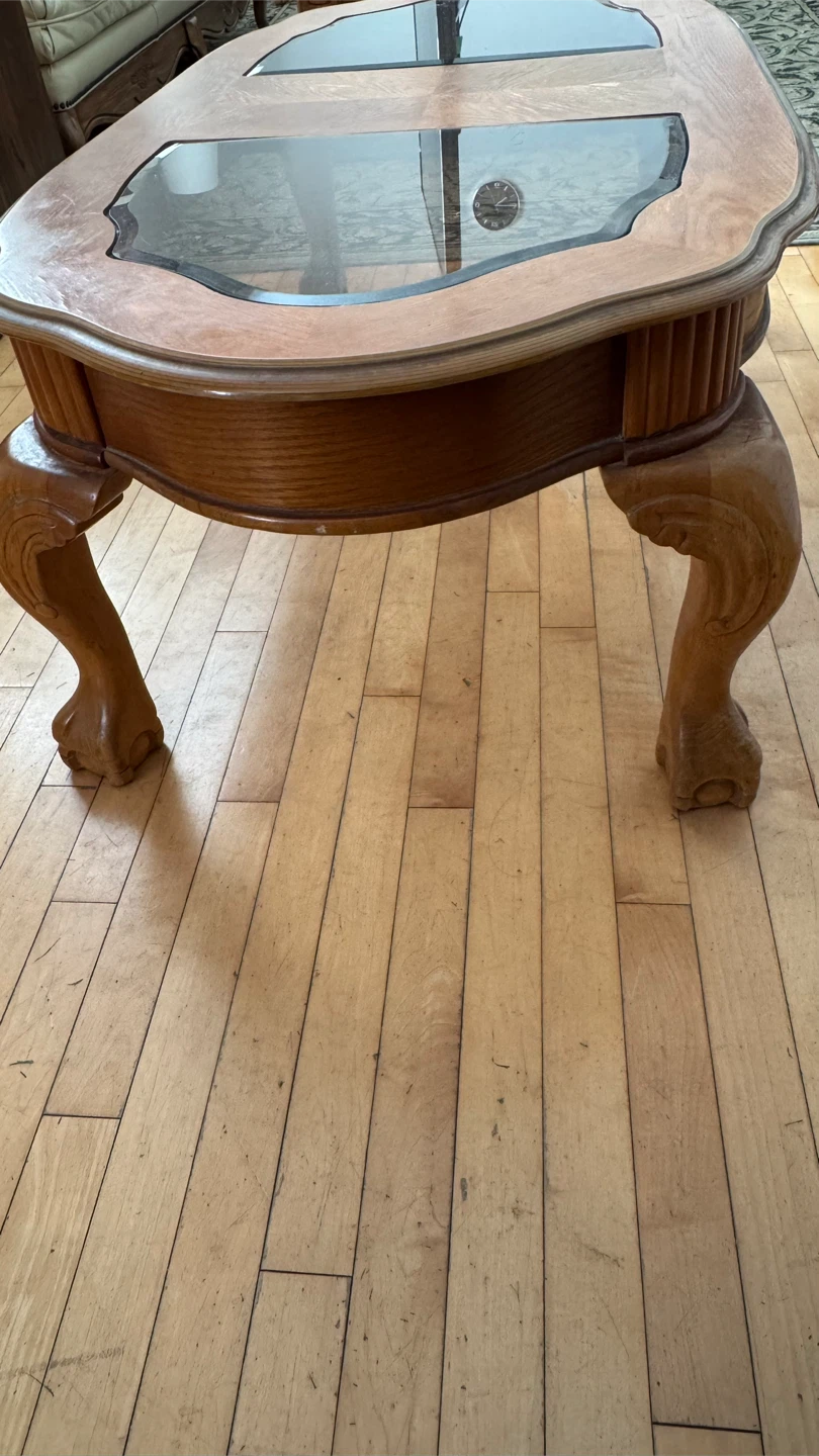 Oval Wood & Glass Coffee Table - photo 2