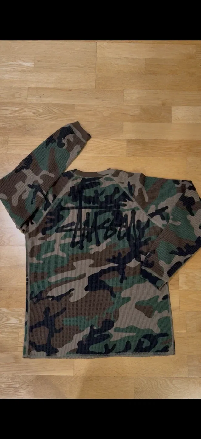 Stussy Camo Waffle Knit Long Sleeve - XS image indicator(3)