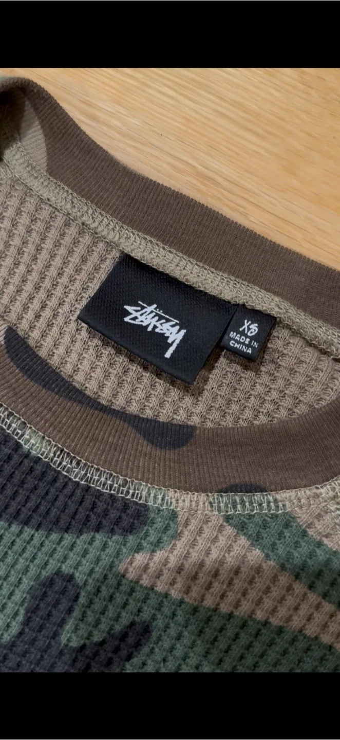 Stussy Camo Waffle Knit Long Sleeve - XS image indicator(2)