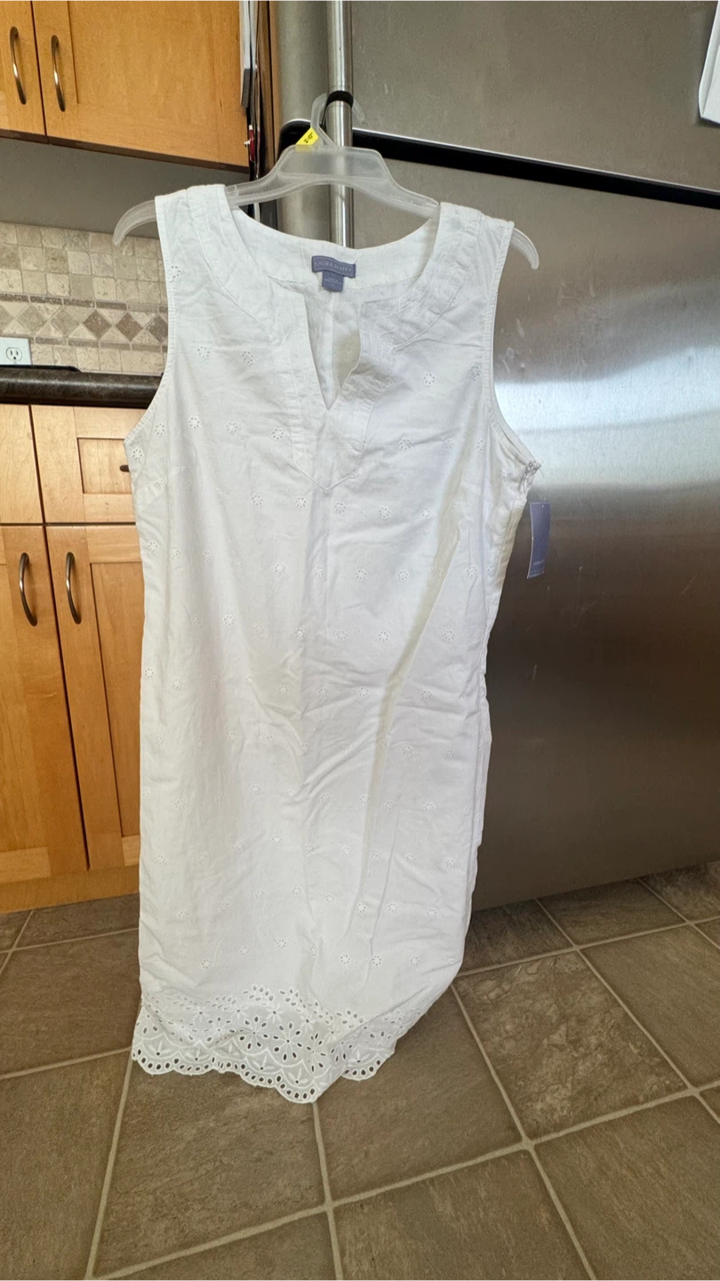 Laura Scott White Dress - Size 14