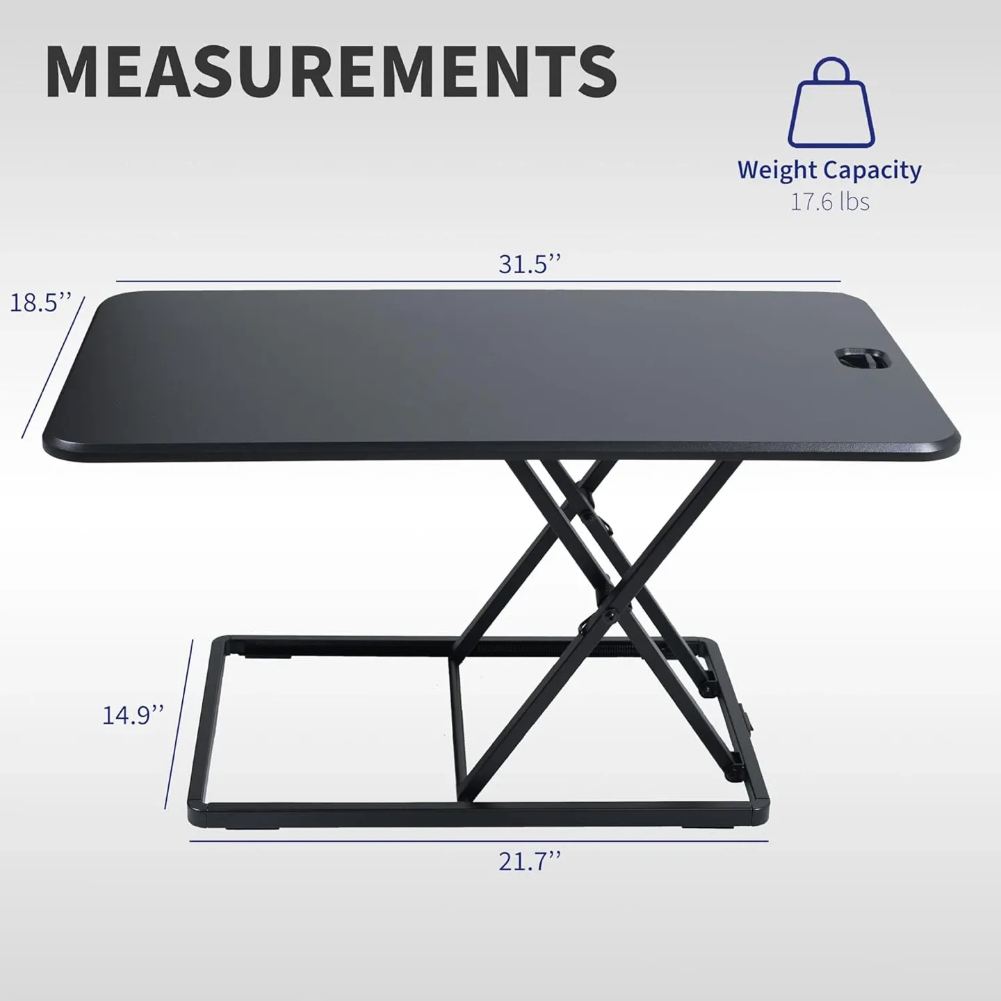 VIVO Black Standing Desk Converter 31.5" image indicator(2)