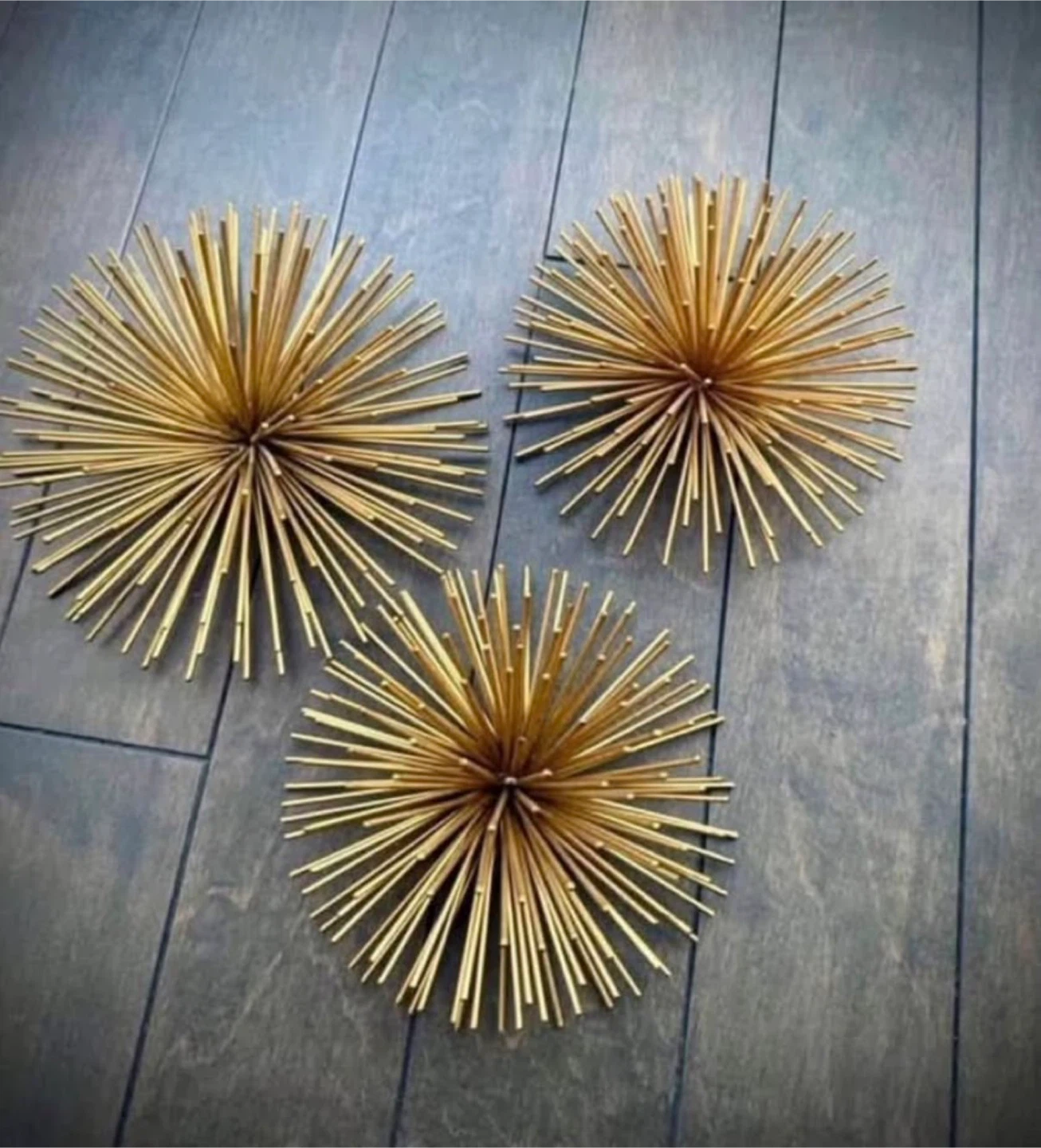 Set of 3 Gold Sputnik Orbs