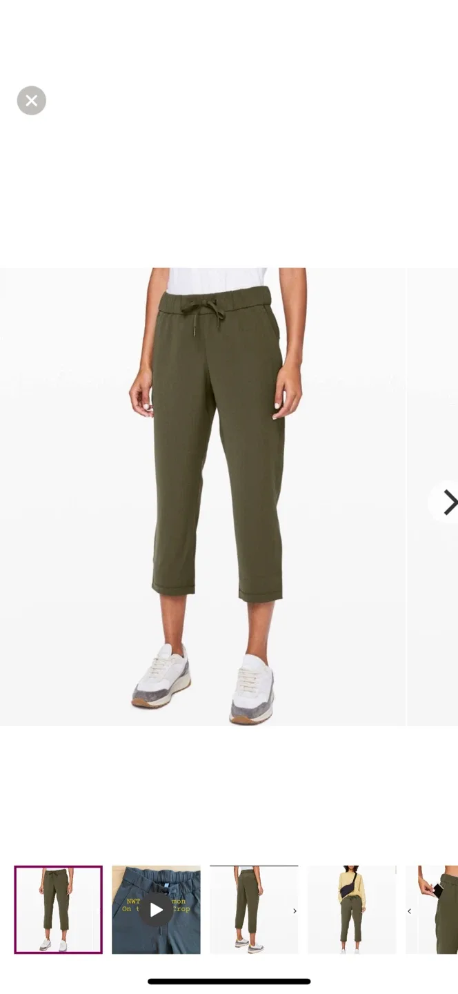 Lululemon Olive Green Softstreme High-Rise Crop Pants thumbnail
