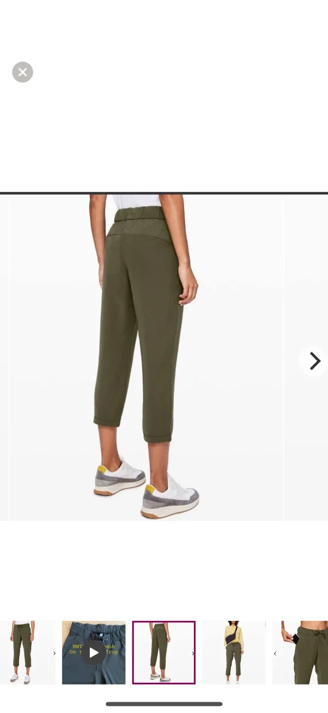 Lululemon Olive Green Softstreme High-Rise Crop Pants image indicator(3)