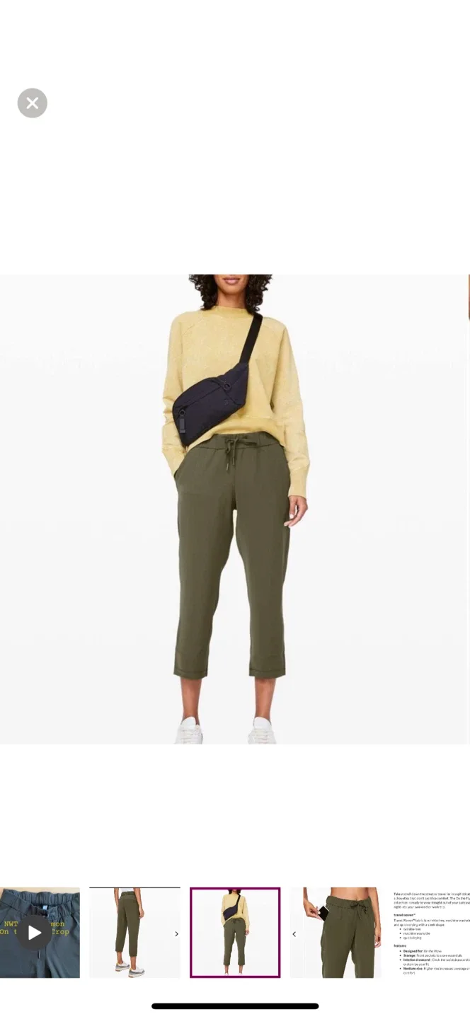 Lululemon Olive Green Softstreme High-Rise Crop Pants image indicator(2)