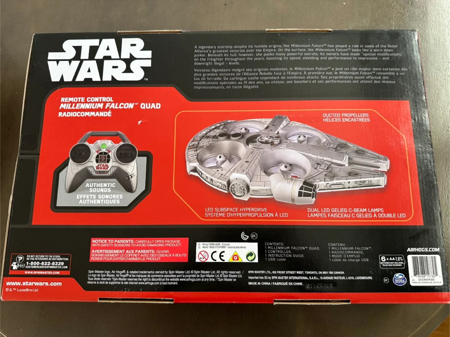 Factory Sealed Air Hogs Star Wars Millennium Falcon Quad image indicator(3)