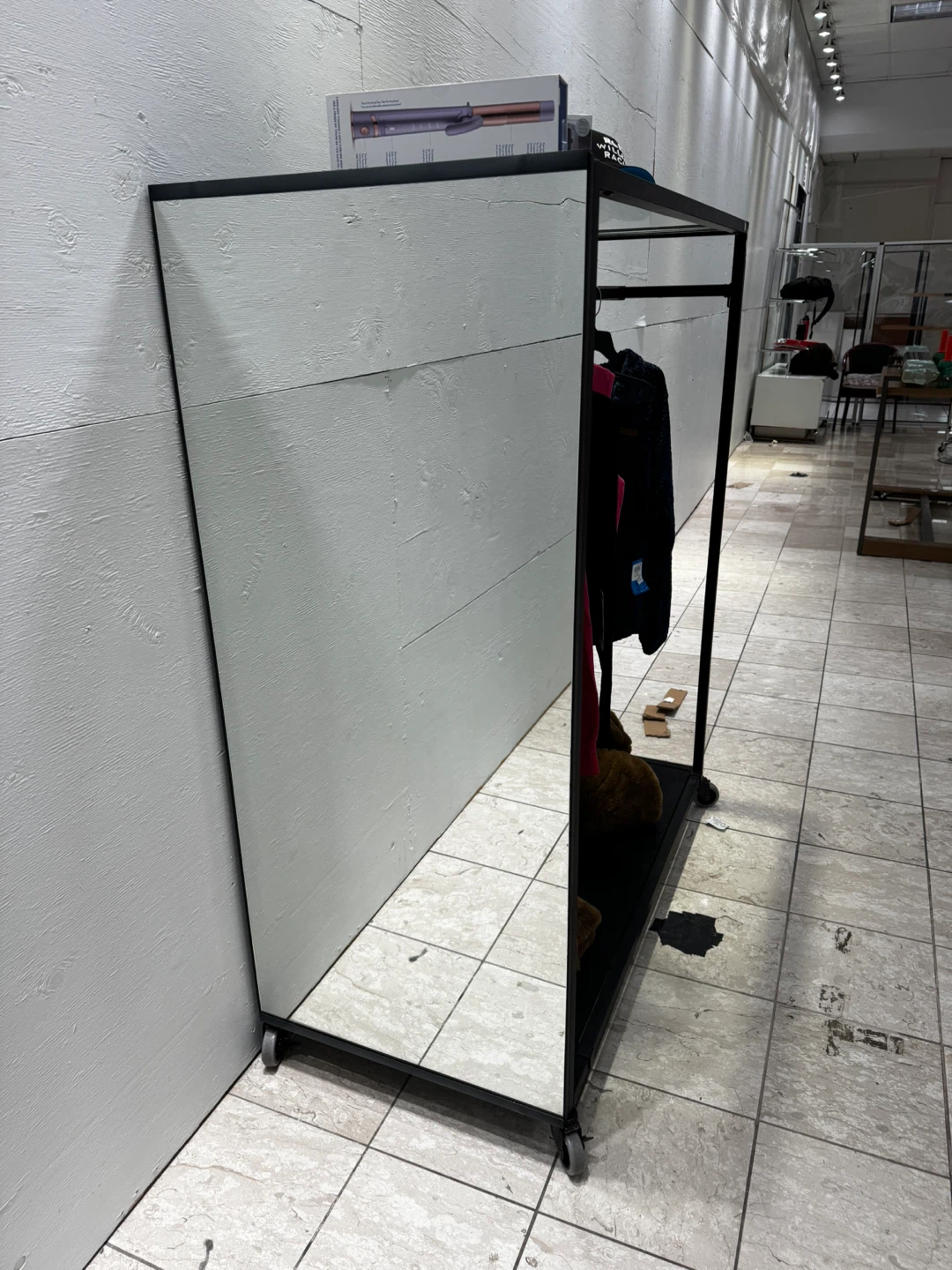 Rolling Clothing Rack with Mirror - photo 2