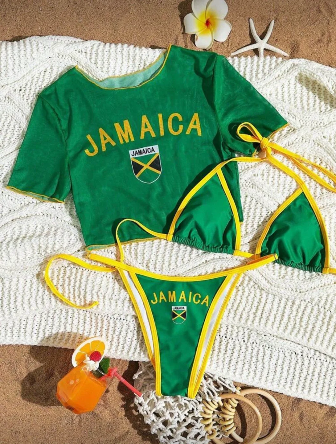 [NEW] Jamaica Bikini Set - Green & Yellow thumbnail
