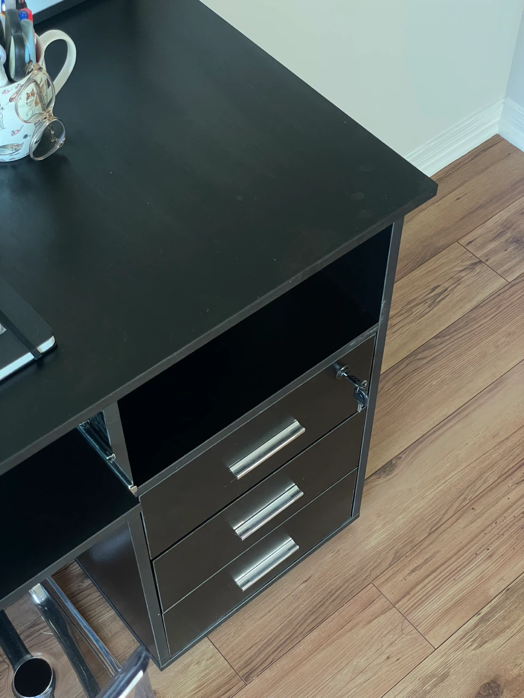 MADESA Black Computer Desk with Storage - photo 3