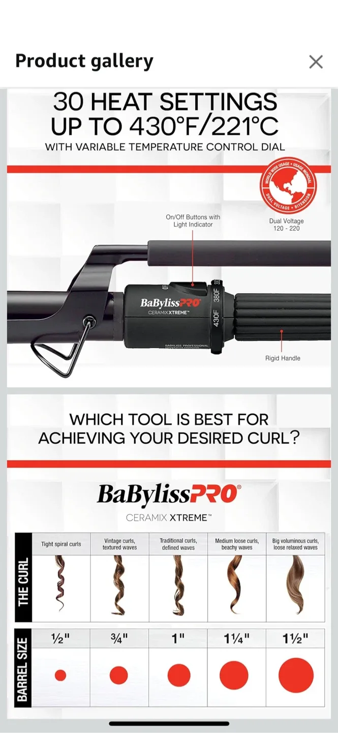 New BabylissPRO Ceramix Xtreme Curling Iron image indicator(3)