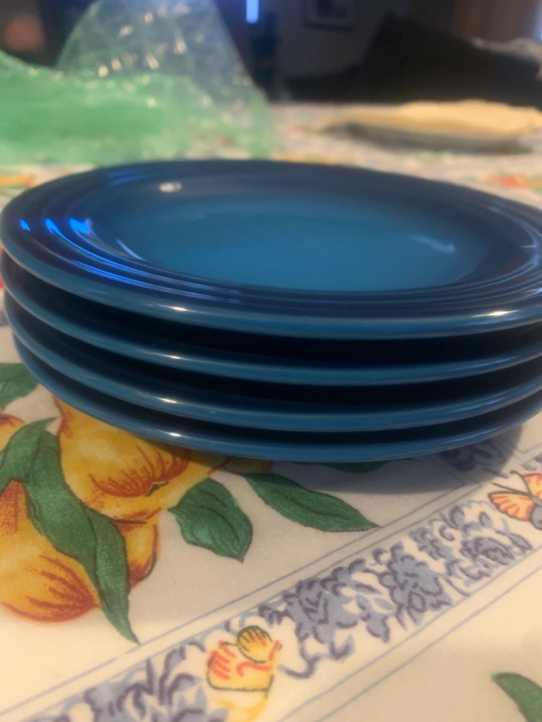 Le Creuset Azure Blue 17cm Appetizer Plates x4