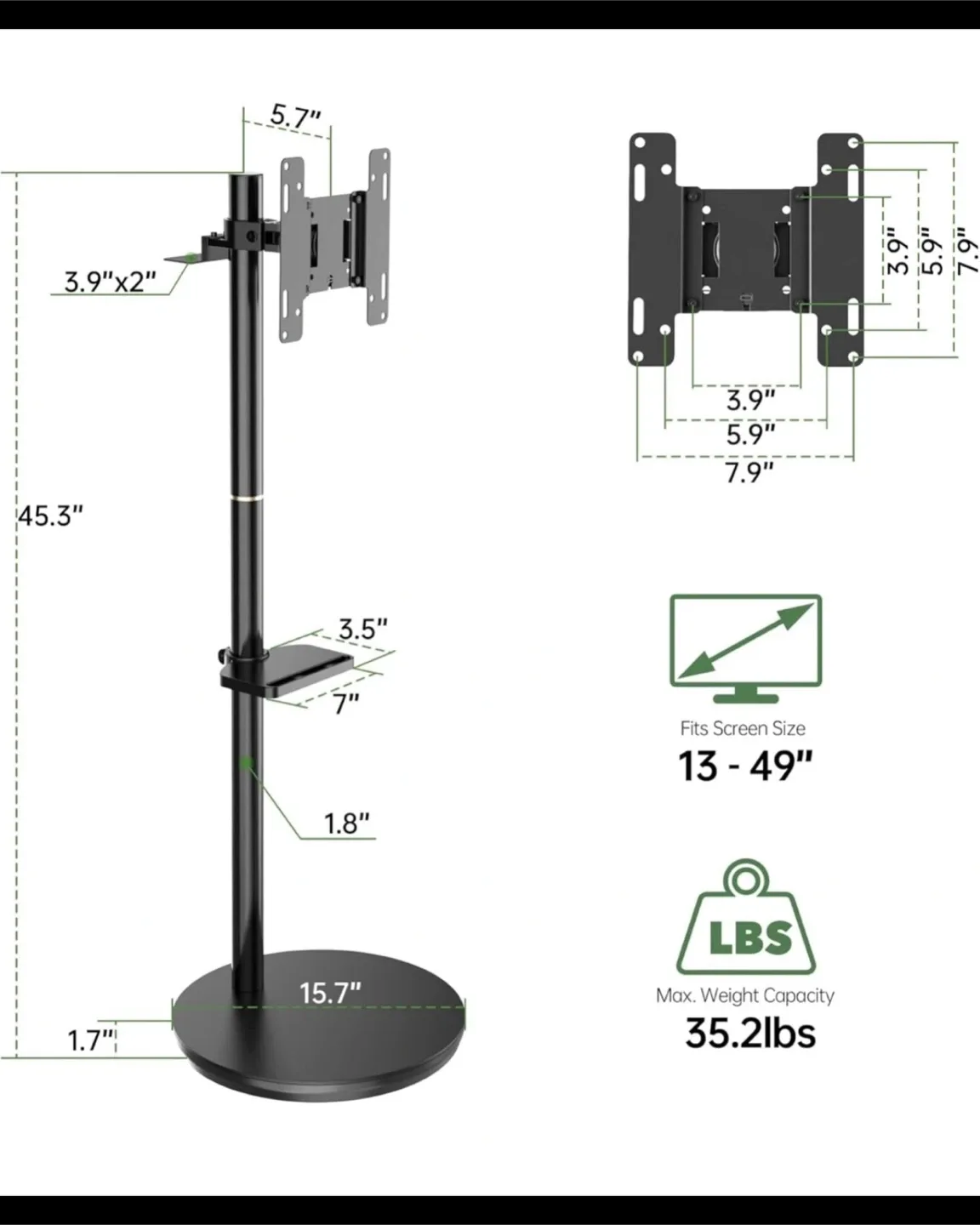 13-49" TV stand with wheels thumbnail