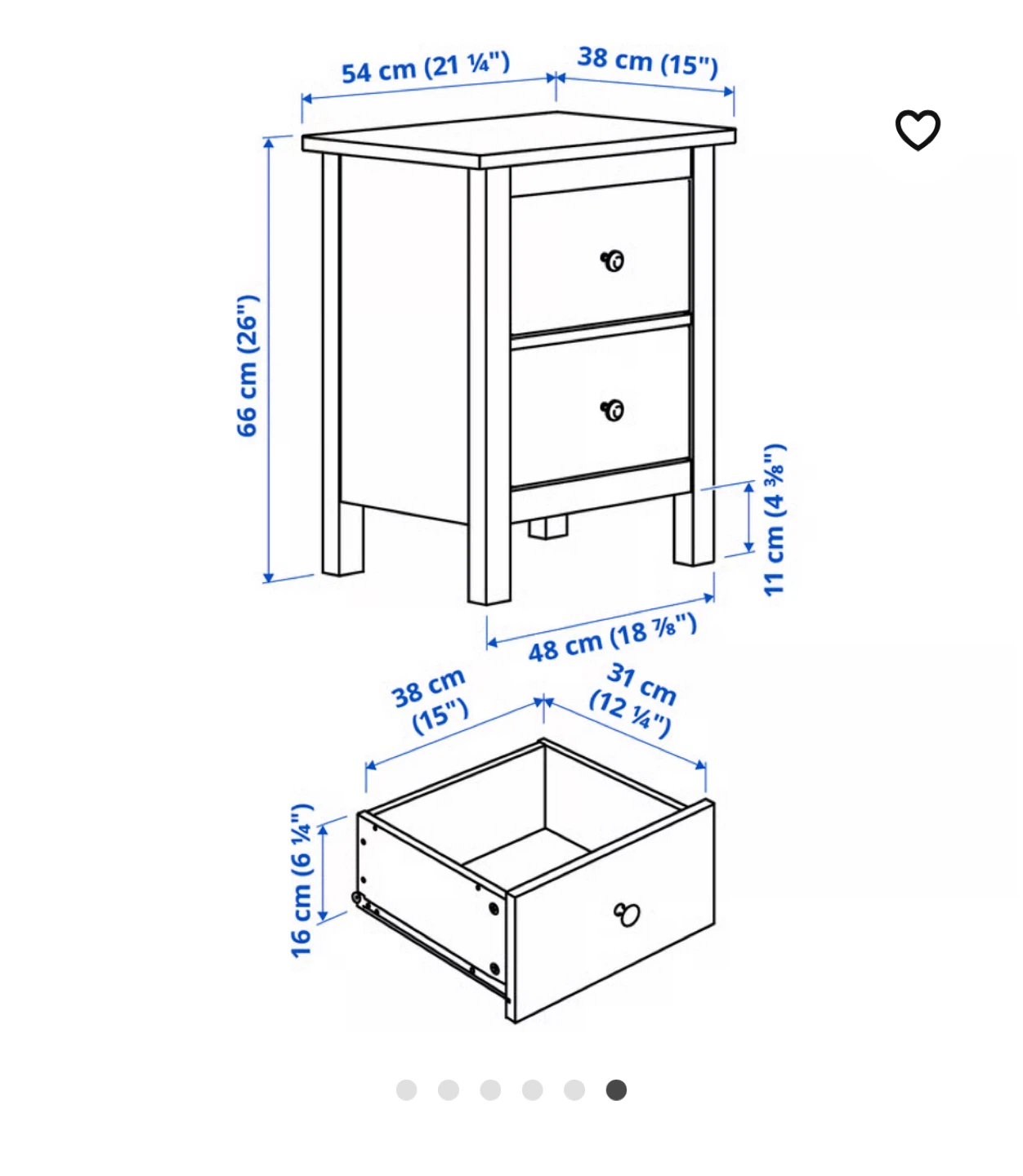IKEA Hemnes 2-Drawer Nightstand - photo 3