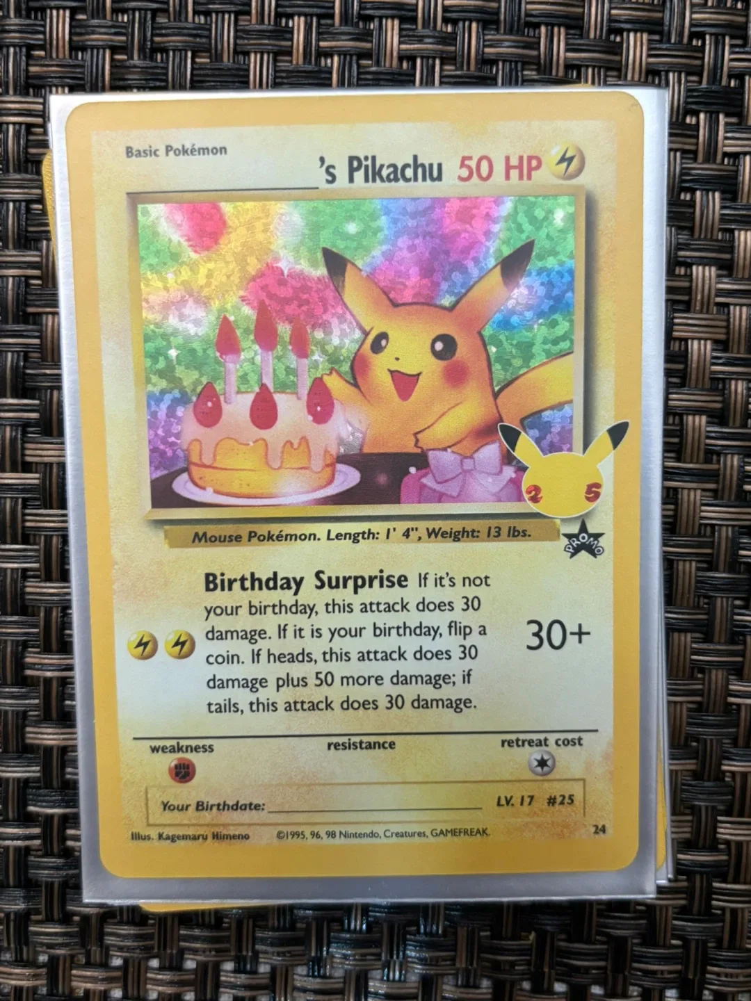 Birthday Pikachu celebrations Pokemon card thumbnail