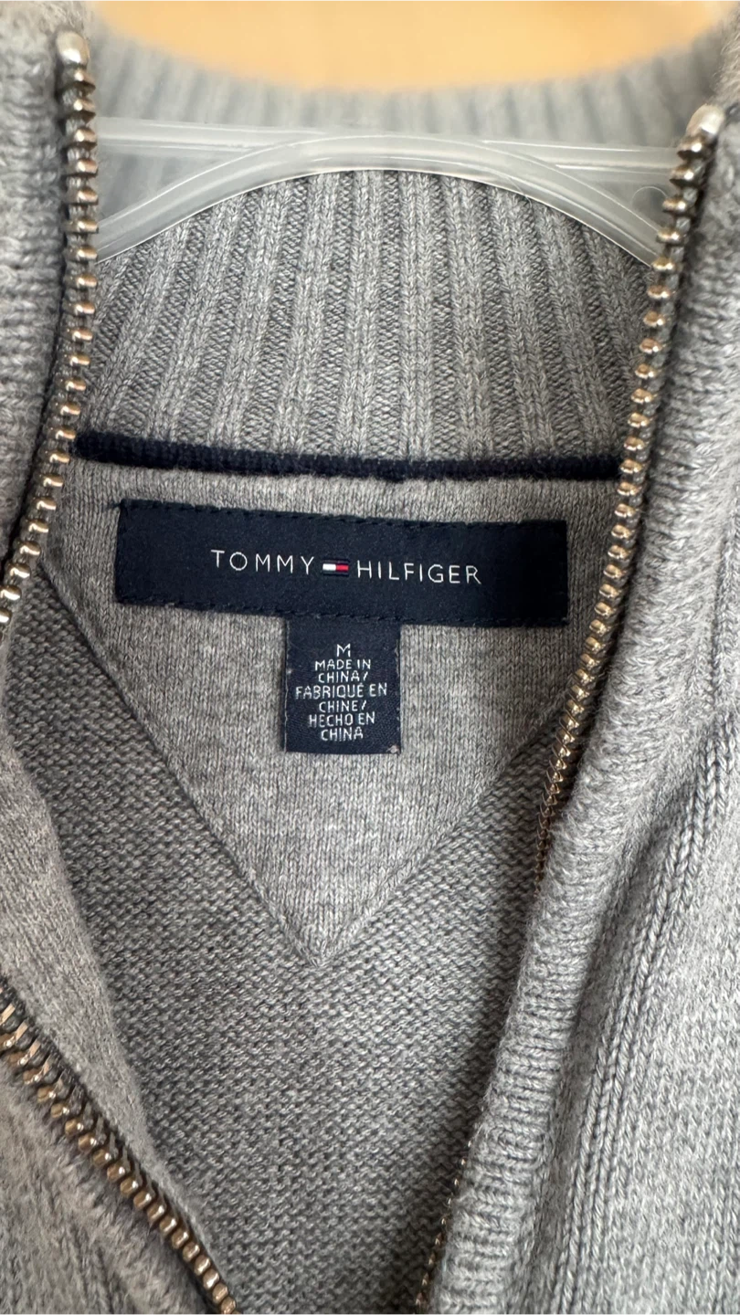 Tommy Hilfiger Grey Zip-Up Sweater - Size M - photo 4
