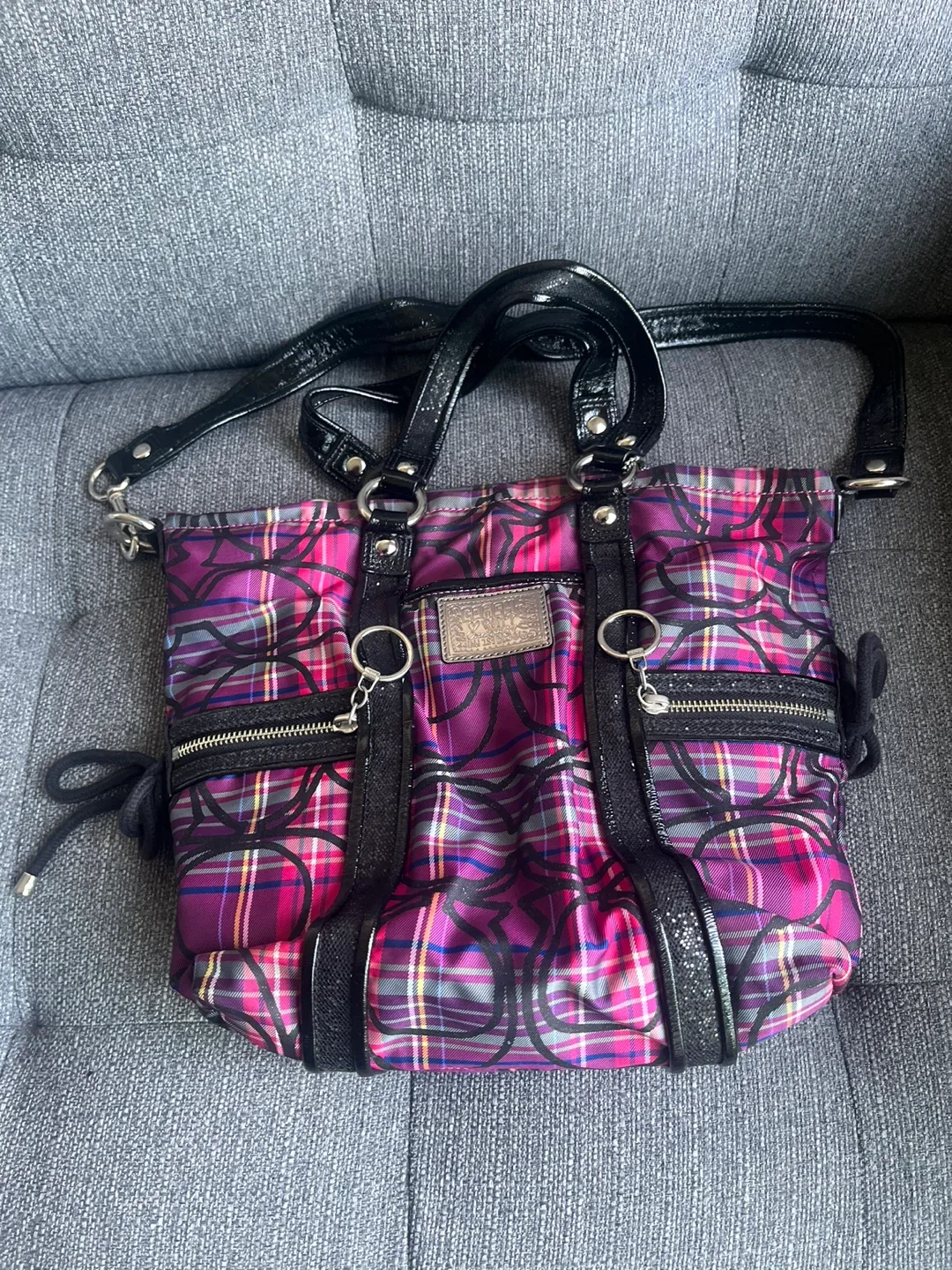 Coach Poppy Tartan Plaid shoulder bag thumbnail